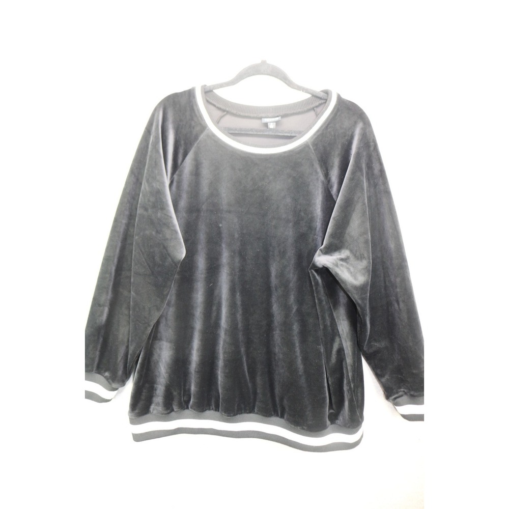 Torrid Black Long Sleeve Velour Top-Size 3X-So Soft-Comfy-Goth